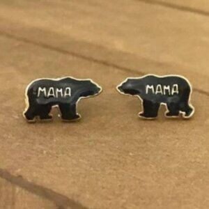 Prep Obsessed - Mama Bear Enamel Stud Earrings